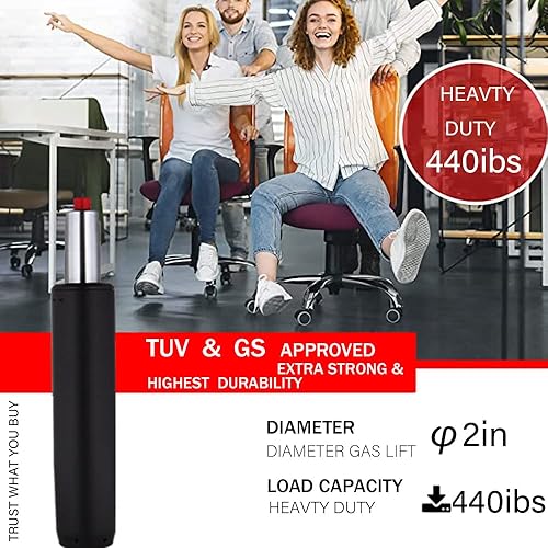 Miniatura 3 de Reemplazo de cilindro hidráulico, cilindro de elevación de silla de gas resistente piezas de repuesto de silla de oficina de 8.5 pulgadaselevador de