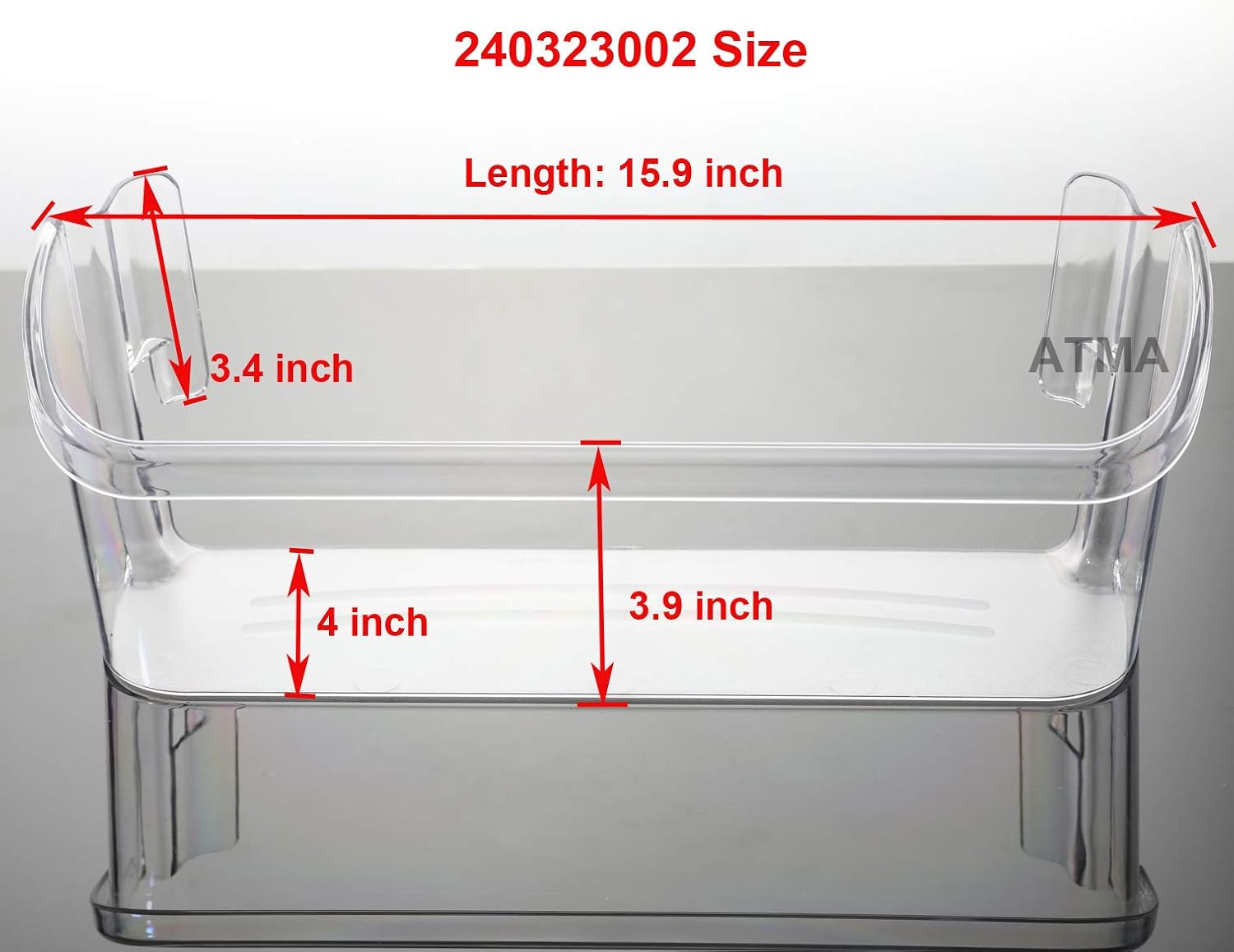 240323002 Refrigerator Door Bin Side Shelf Replacement Compatible with Frigidaire Electrolux, Replace AP2115742, 240323005, 240323006, 240323009, 240323010, 890955, PS429725-Clear