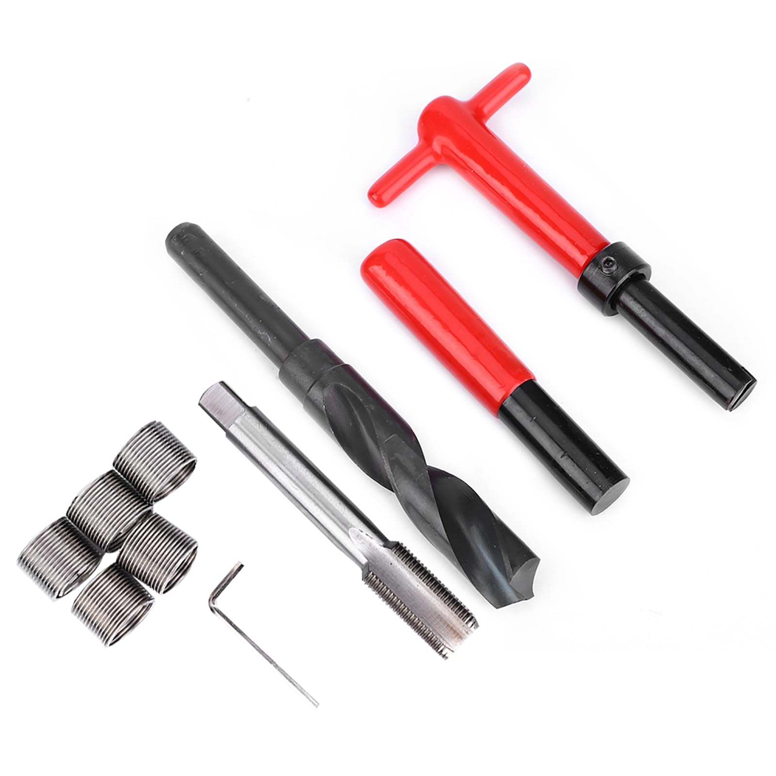 Kit Réparation Filetage 10 Pièces M18x1,5mm, Acier INOX pour Auto | Avec inserts filetés et clé à tarauder métrique, pour filetages abîmés, résistant et durable, réparation pièces automobiles