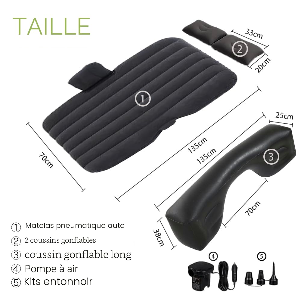 Matelas de voiture, matelas gonflable pour voiture, matelas gonflable, pour l'extérieur, le camping, les voyages