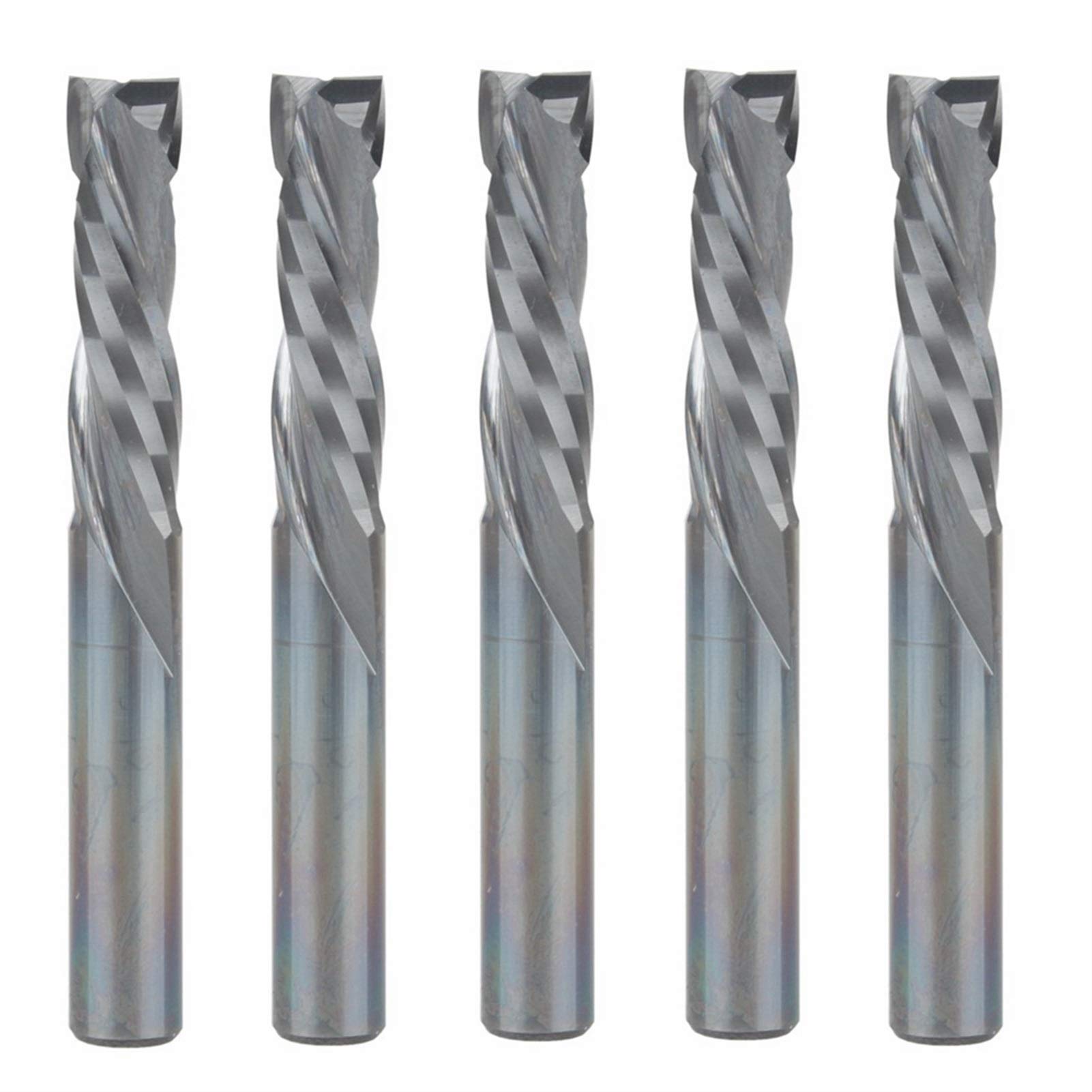 BERWENNY 5pcs Up Down Cut 5/22MM Carbide CNC Router End Mill Compression Wood Milling Cutter Tool