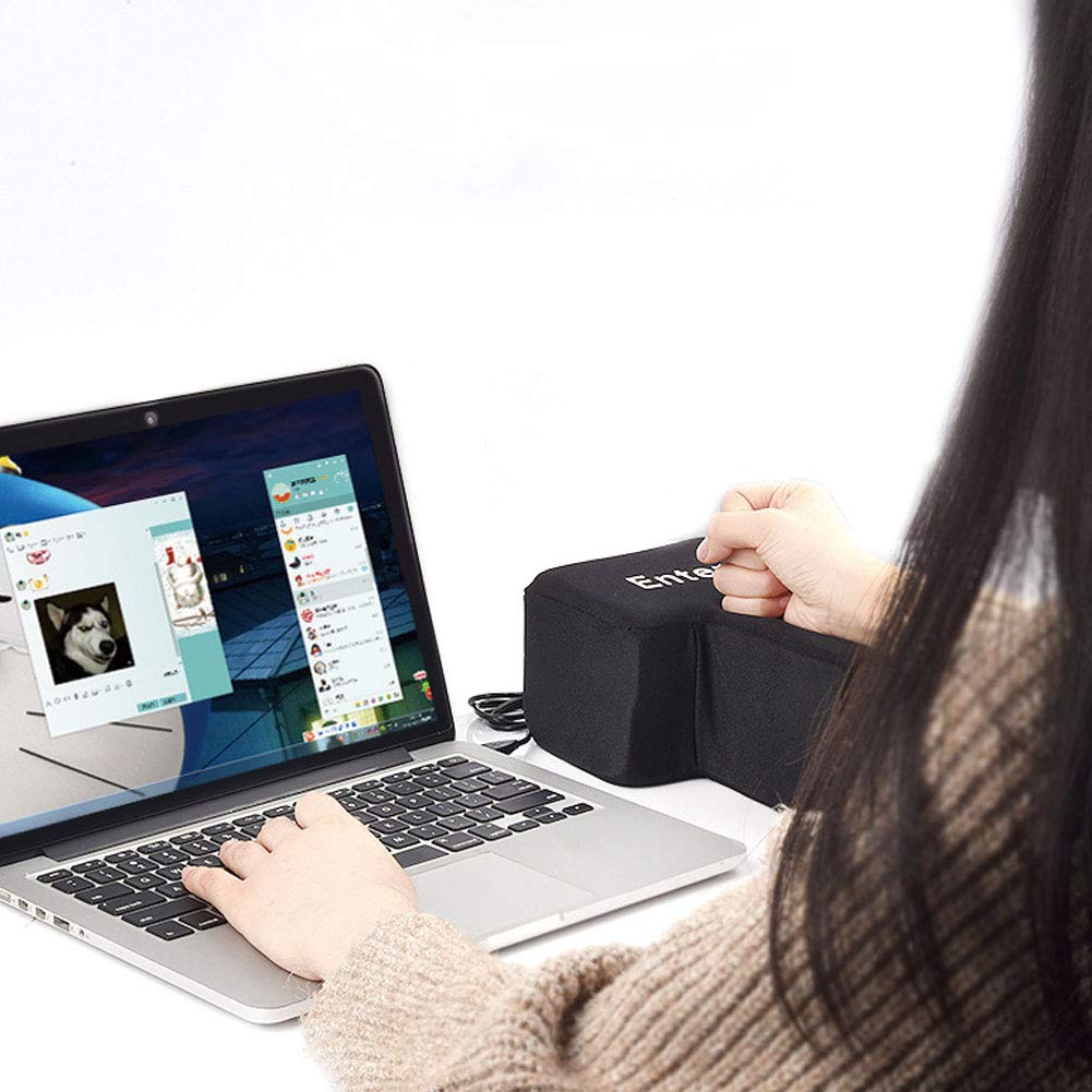 Wudaizhi Wejdź na poduszkę USB Unbreakable Big Enter Button Rzuca poduszkę z komputerem USB Wejście Klucz do Poduszka Biurko