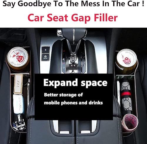 Miniatura 3 de Organizador de espacio para asiento de automóvil, 2 piezas, caja de almacenamiento multifuncional para asiento de automóvil, relleno de espacio para