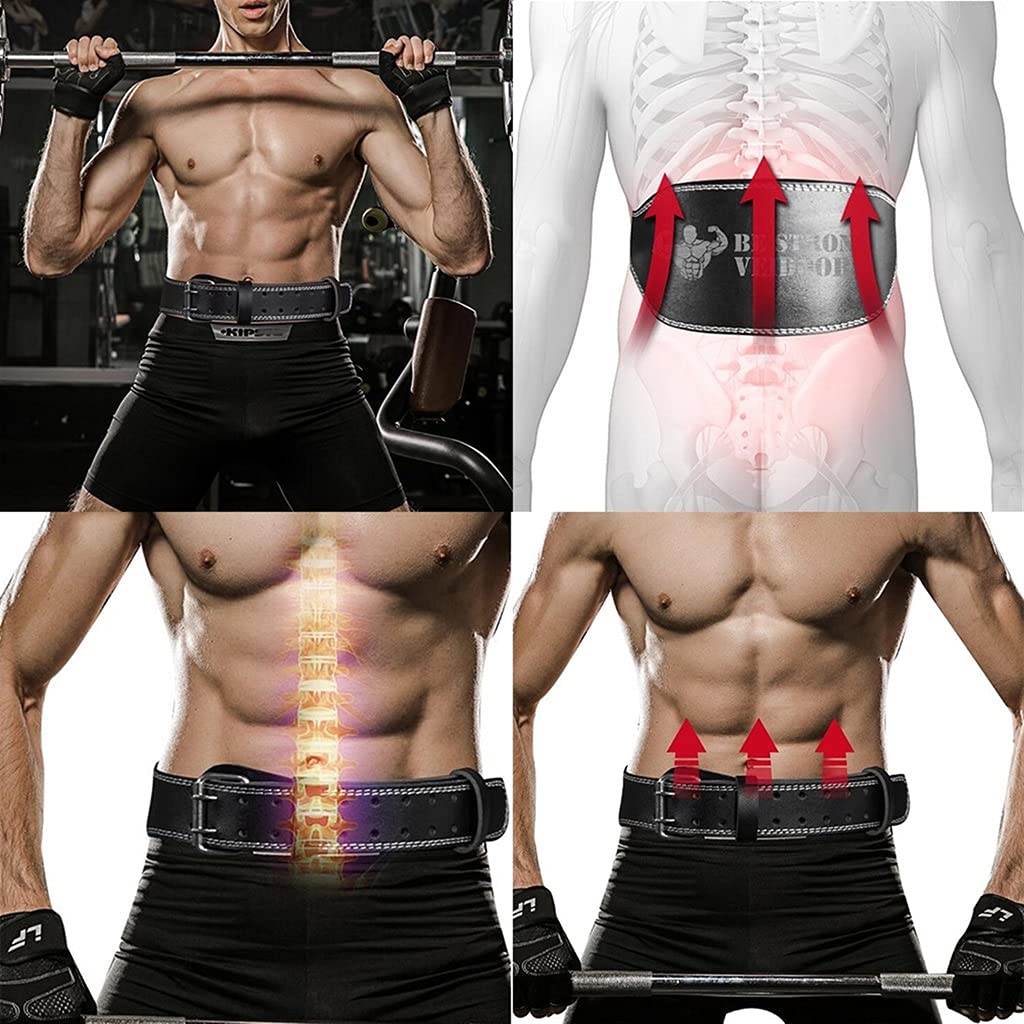 Pasy do ćwiczeń fitness pas profesjonalny pas treningowy sportowy gruby materiał skórzany trening siłowy pas brzucha regulowane akcesoria fitness (kolor: czarny, rozmiar: XL)