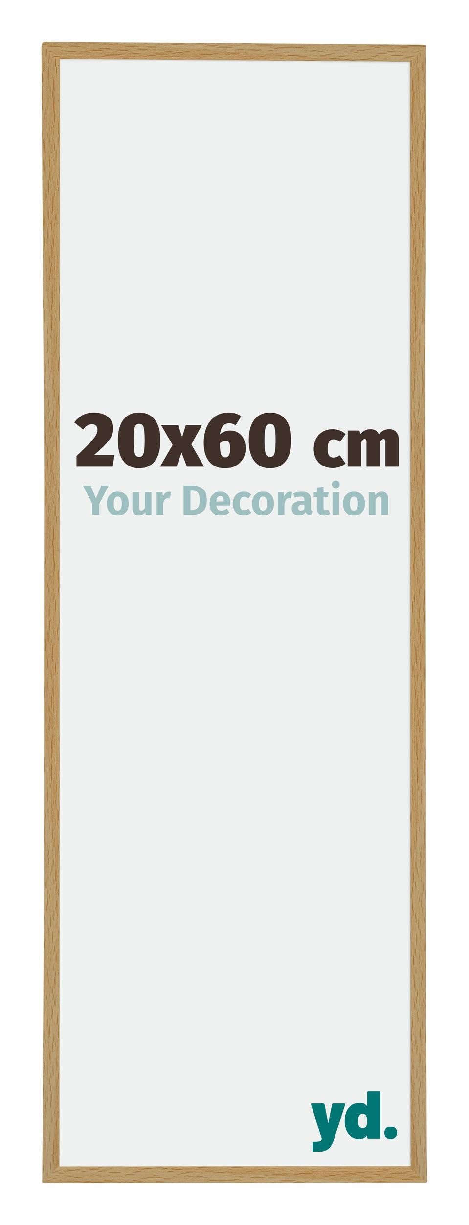 Your Decoration - Picture Frame 20x60 cm - Beech Light - Decorative Wall Frame in Plastic with Antireflection - Frame 20x60 - Evry