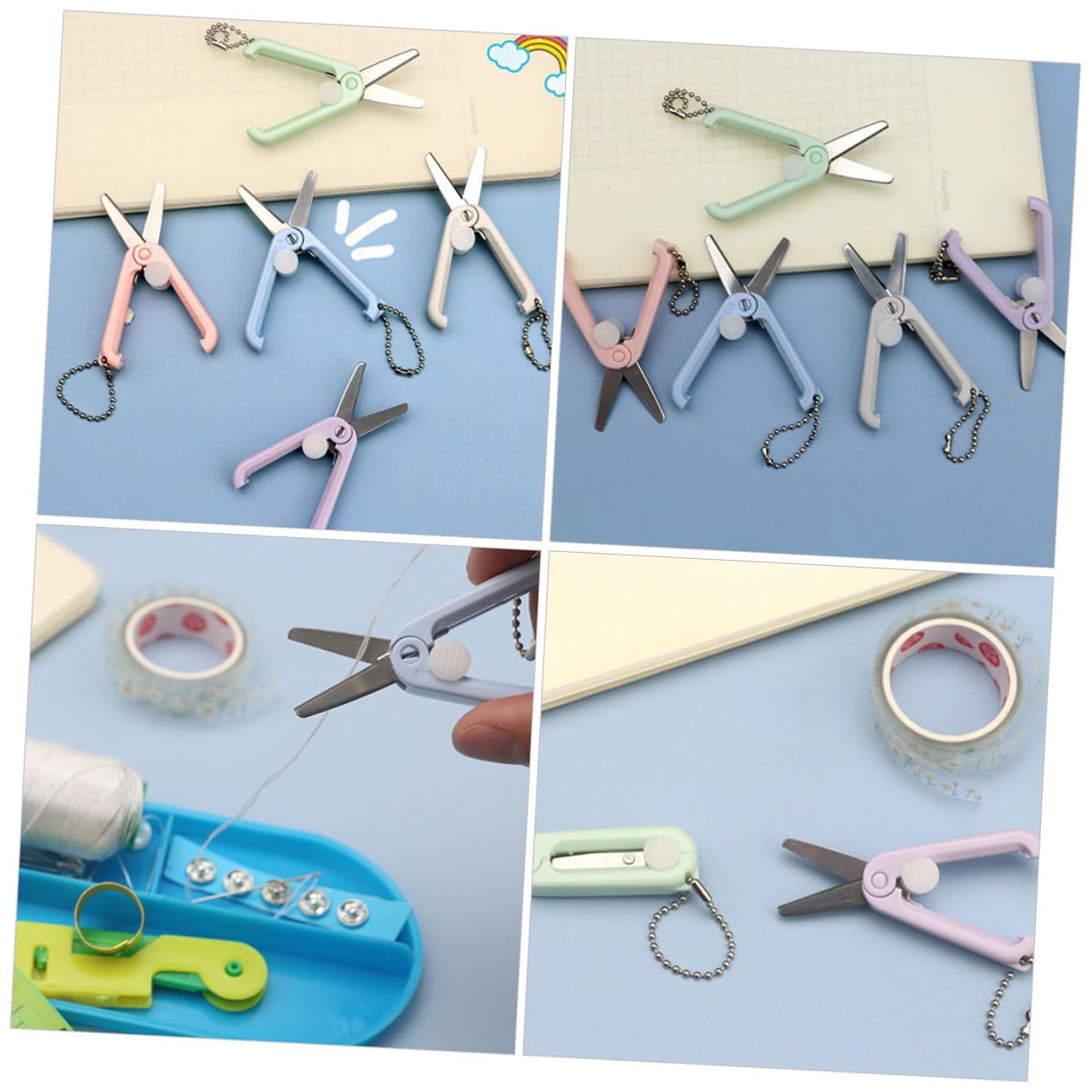 4 Ensembles Ciseaux De Bricolage Ciseaux Fantaisie Pour Machine À Broder Coupe-Décoration De Coupe De Fil D'Artisanat Pour Enfants 5 pièces * 4