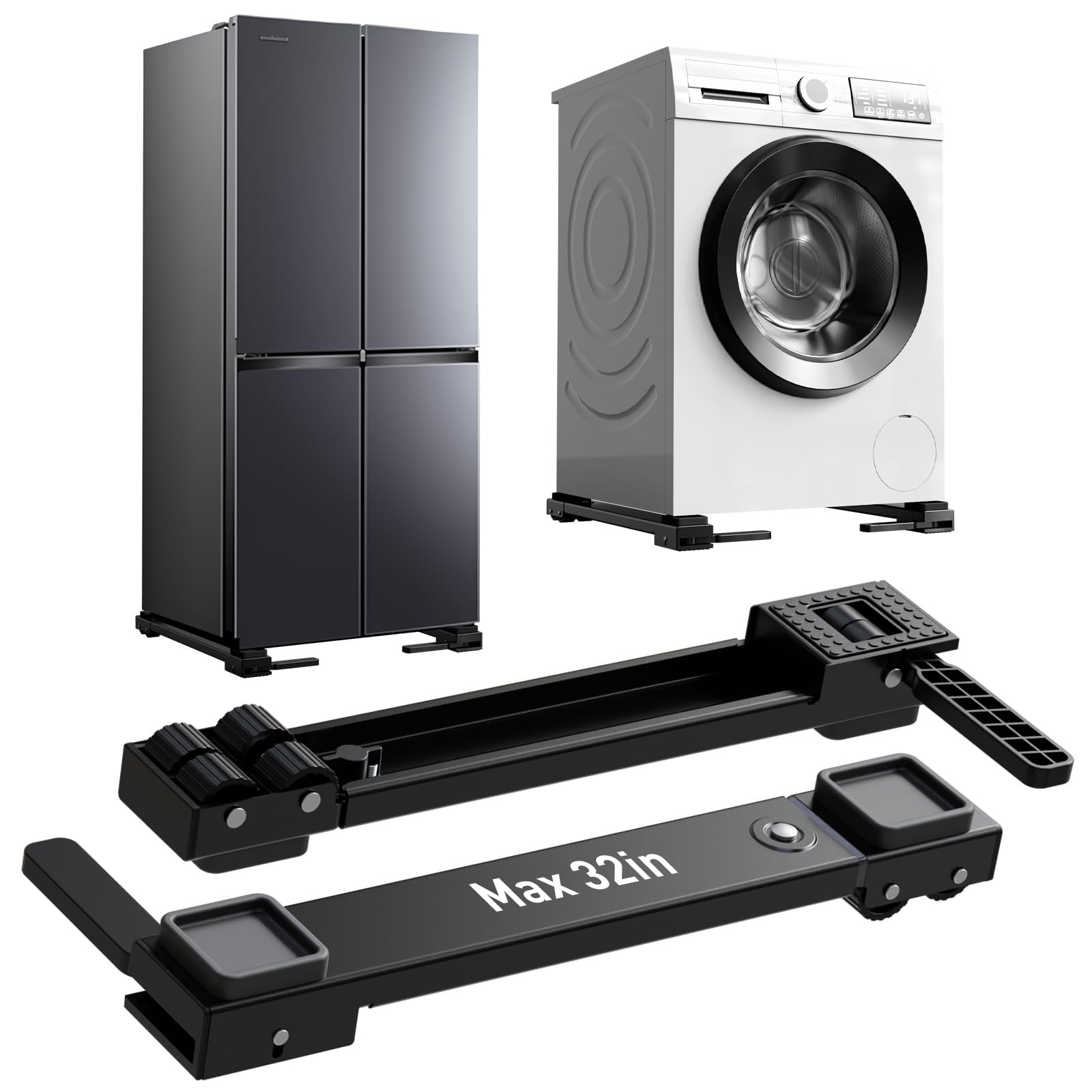 Photo 1 of KVRG Appliance Rollers, Heavy Duty, 20''-32'' Extendable, Black