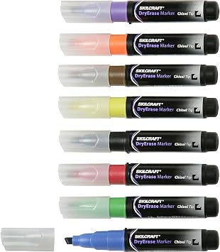 SKILCRAFT Dry-erase 8-Color Assorted Markers NSN1863605