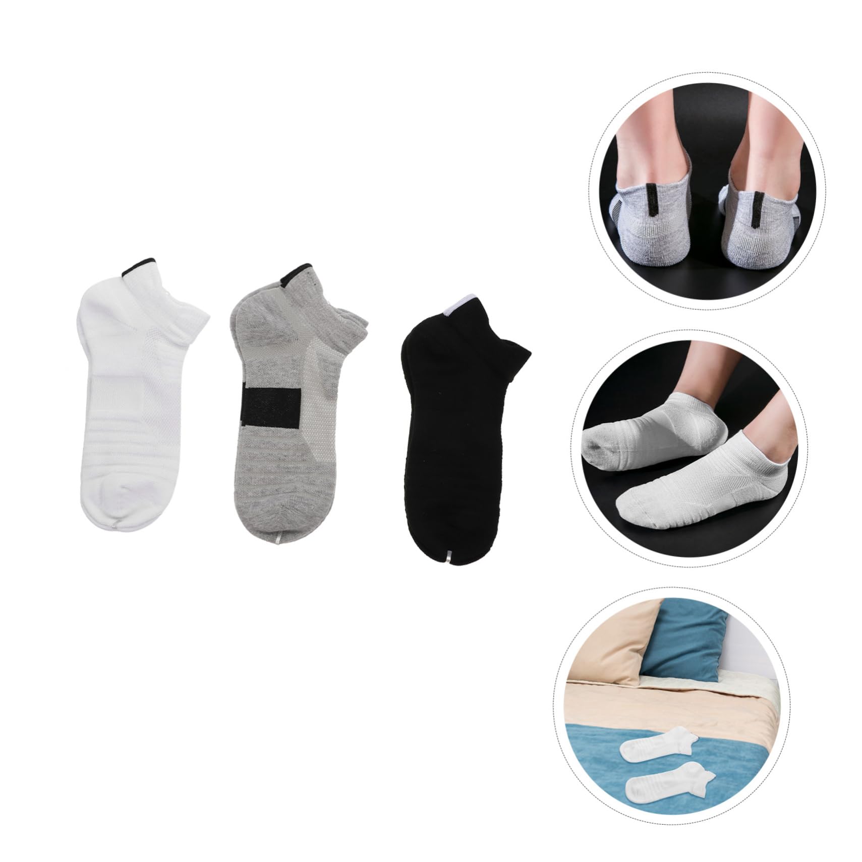 Calze Sportive Uomo Poliestere 6 Paia Corte Traspiranti | Ammortizzazione e Prevenzione delle Vesciche, per Attività Quotidiane e Casual Wear, Atmosfera Estiva