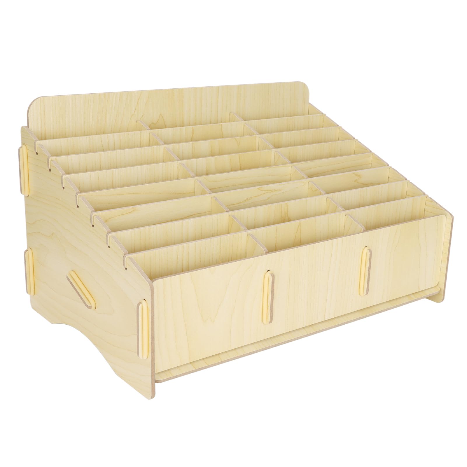 Organiseur de bureau en bois 24 grilles pour stabiliser et ranger les téléphones portables