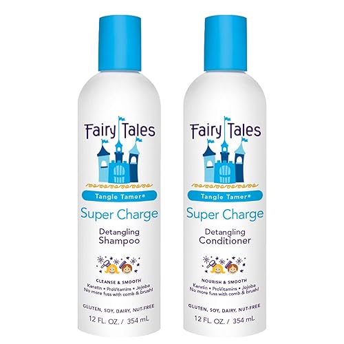 Fairy Tales Champú y acondicionador desenredante para niños, ultra hidratante y antiencrespamiento, sin parabenos, sin sulfatos, 12 onzas cada