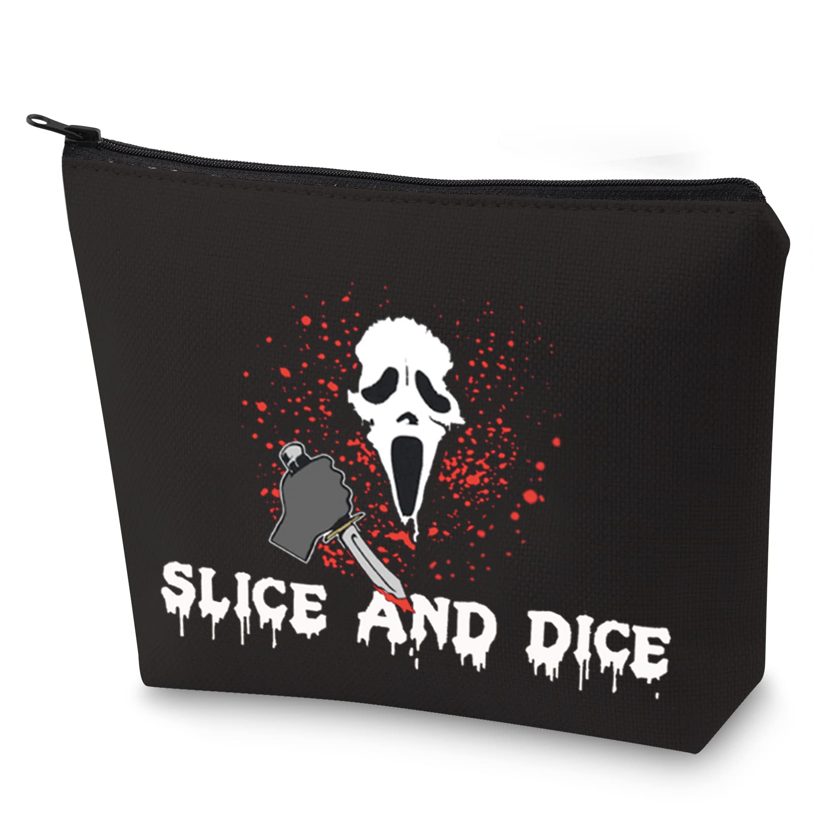 WZMPA Scream Ghost Face Makeup Bag Halloween Horror Gifts Slice And Dice Horror Movie Zipper Pouch Bag For Serials Killer Fans, Slice GhostFace, Fit
