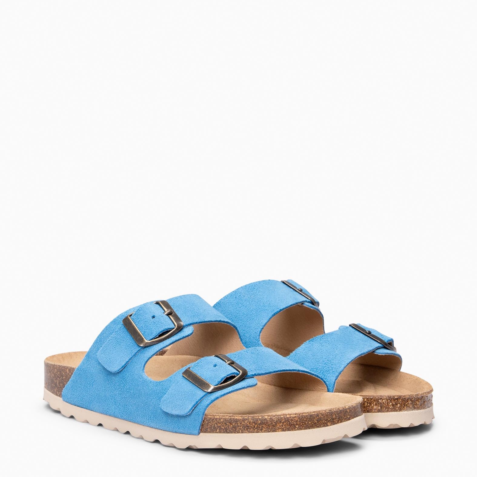 miMaO. Sandalias Planas con Doble Hebilla y Plantilla Bio. Diseñado y Fabricado en España