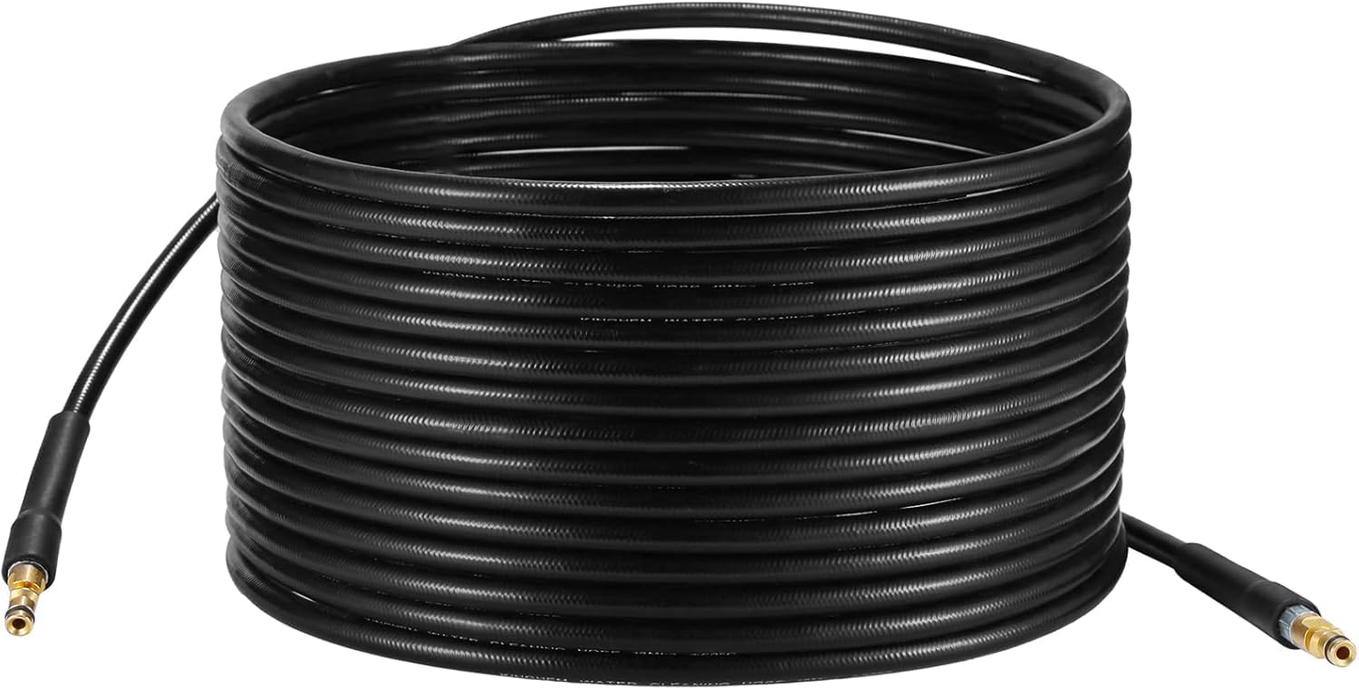 YUET 15M High Pressure Washer Replacement Hose for Kärcher K Series Washers Domestic Karcher K2, K3, K4, K5, K7 Click & Quick Connect Plug Accessories Extension Water Clean Pipe