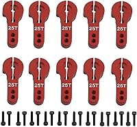 Vista 1 de ShareGoo 25T - Brazos de aluminio servo bocinas M3 hilos de metal para RC coche, camión, buggy, avión, color rojo