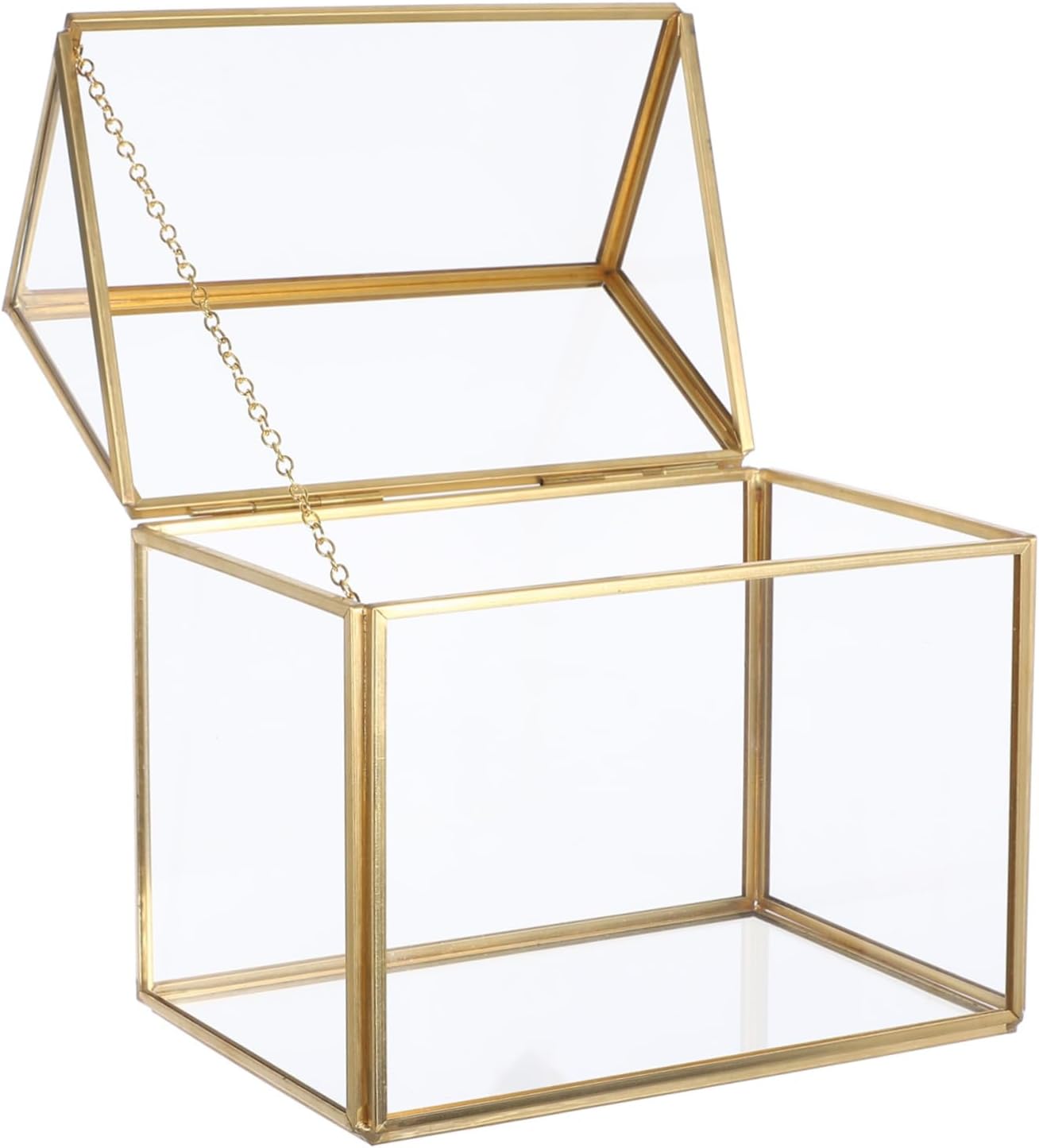 Glass Terrarium with Swing Lid House Shape Geometric Succulent Planter for Indoor Gardens Greenhouse for Moss and Display for Home Decor and Housewarming