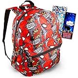 Marvel Shop Spiderman Backpack for Boys 7-8 Set - 16” Inch Spiderman School Backpack for Boys 7-8 Bu