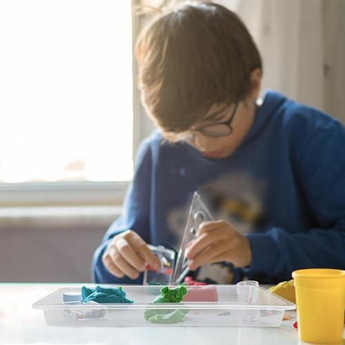 Miniatura 5 de Bandejas de arte de actividad, paquete de 8 bandejas organizadoras de manualidades para pintura, cuentas, limo y juguetes sensoriales, 11 x 8.3 x