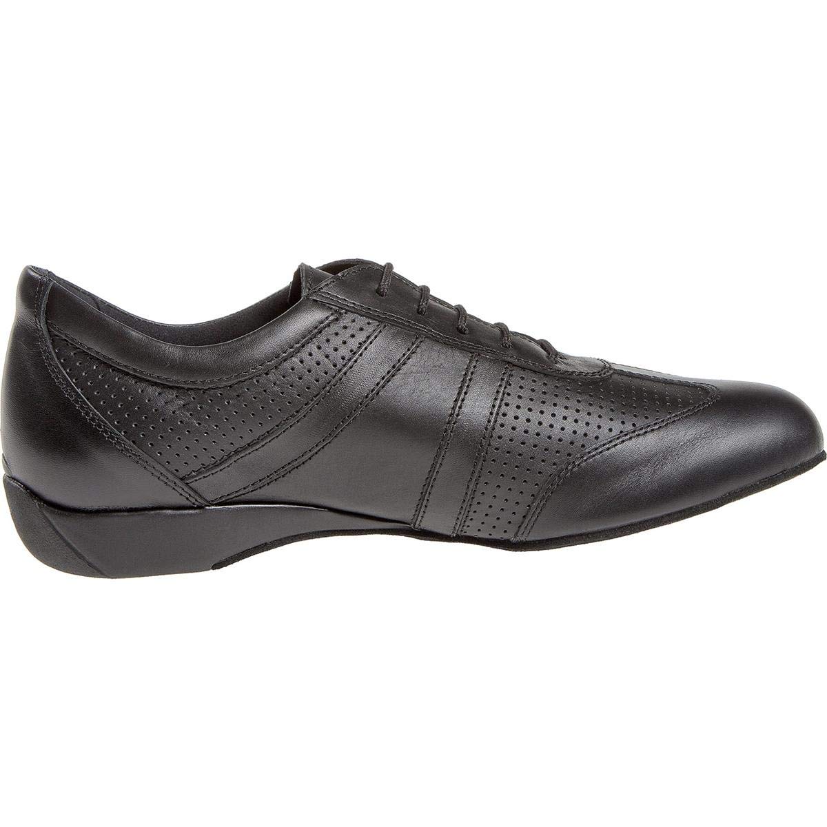 Diamant Uomini Ballroom Sneakers Pelle Nappa Nero 2,5 cm Zeppa Largo Made in Germany