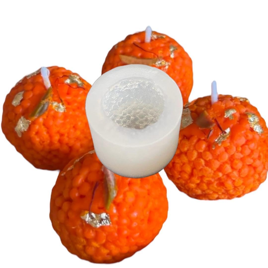 YATHAKATHA - Motichoor Laddu Shape Silicone Candle Making Mould Ladoo Dessert Sweet Making Wax Moulds for Chocolate Cake Decoration Fondant Molds Resin Art & Craft Making Mold 3