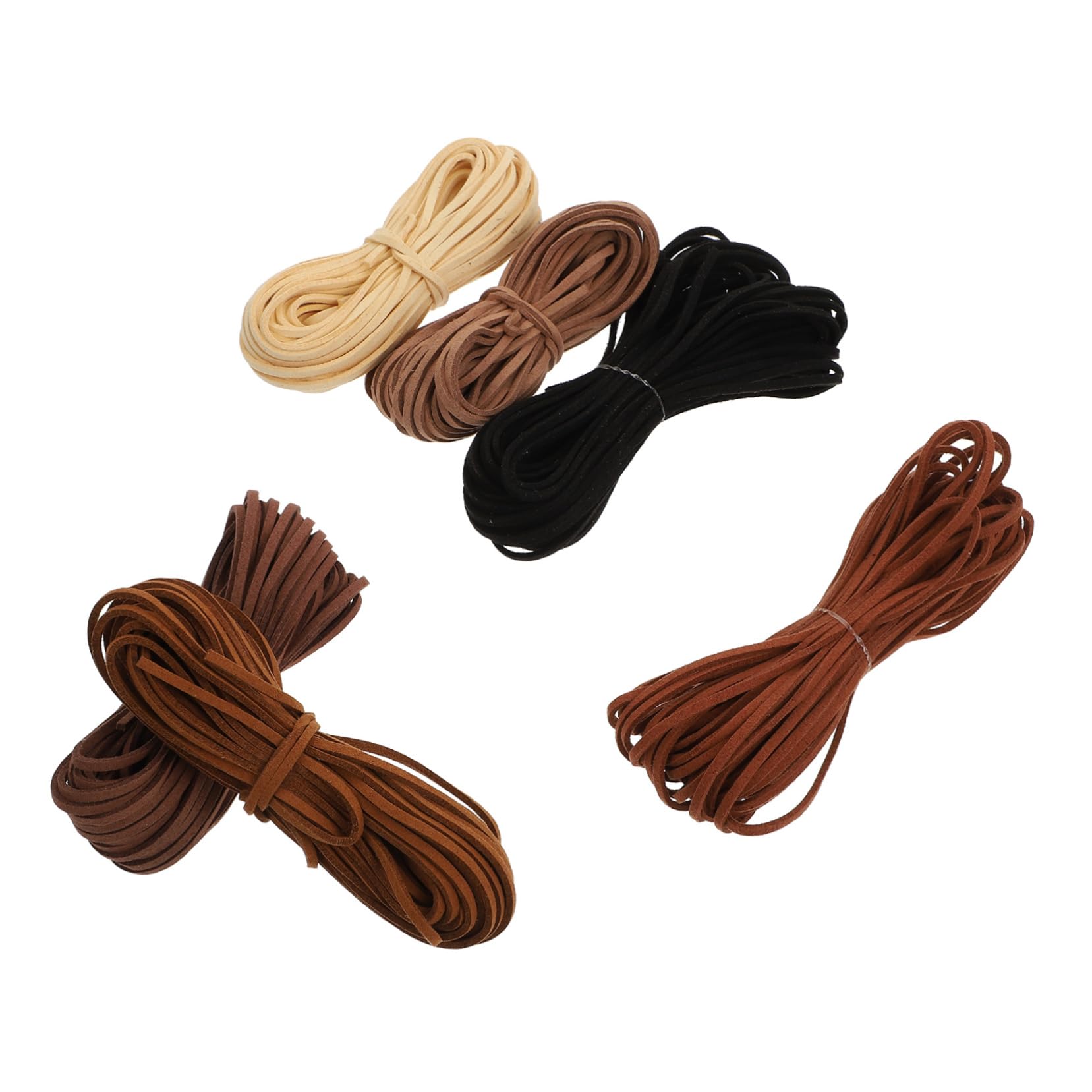 VILLCASE6pcs String Suede Chenille Rope Punk Goth Choker Leather Braided Rope Bracelet Rawhide Rope Bracelet Rope Cord Black Men's Beaded Bracelet Beading Jewelry Rope Velvet Man Yarn Flat