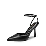 High Heels for Women Closed Pointed Toe Dress Shoes for Women Ankle Strap Stiletto Heel Party Wedding Sexy Pump Shoes