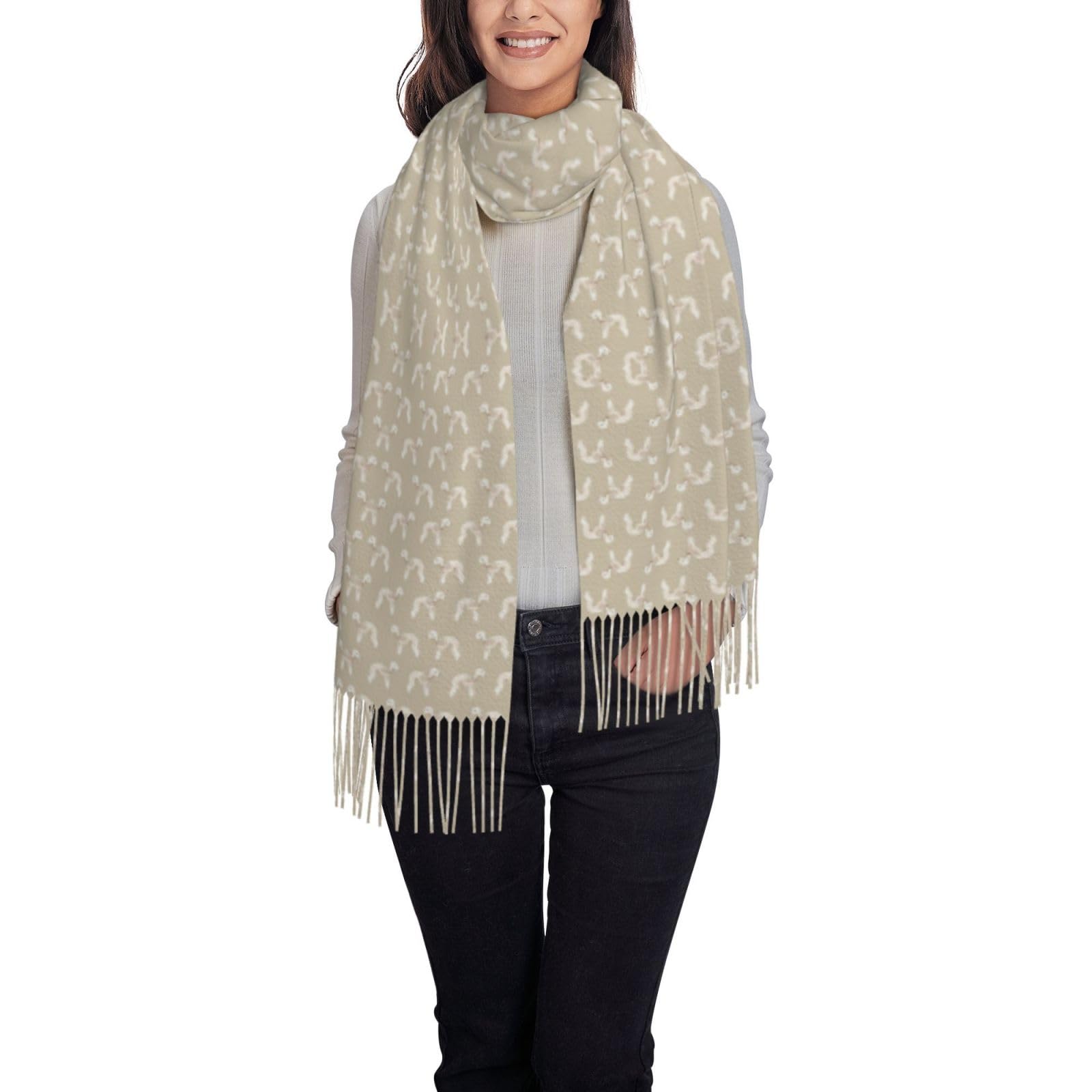 Tcoay Women's Shawl Printed Women's Scarf Faux Cashmere Scarf,Bedlington Terrier Dogs Pet Design