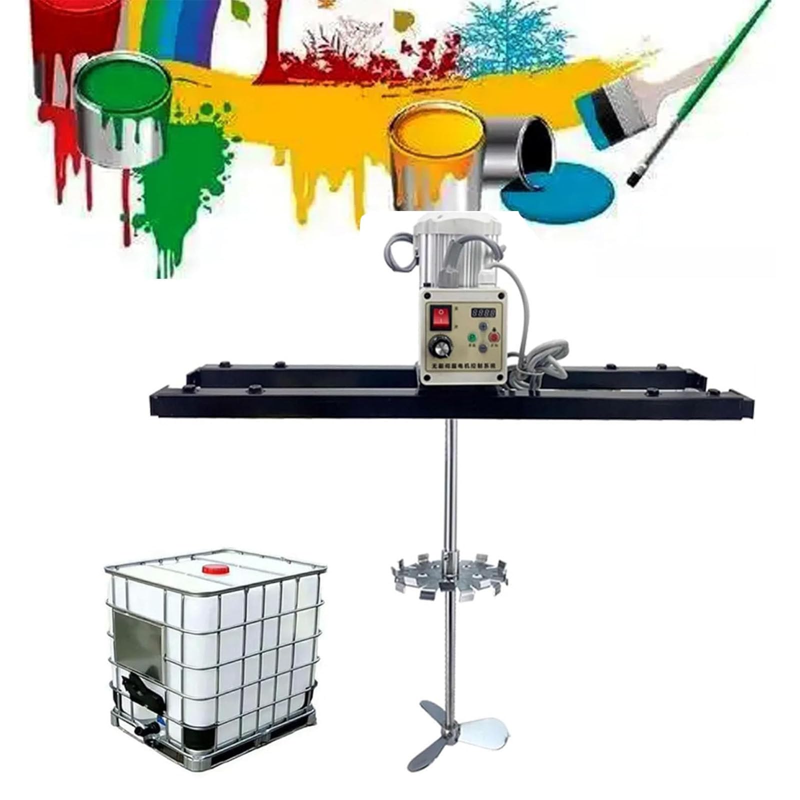 YNBSHGAA Electric Stirrer for IBC Tank, 1000 L Paint Mixing Machine with Adjustable Stainless Steel Rod and Impeller for IBC Barrels, Open Barrels,TypeC