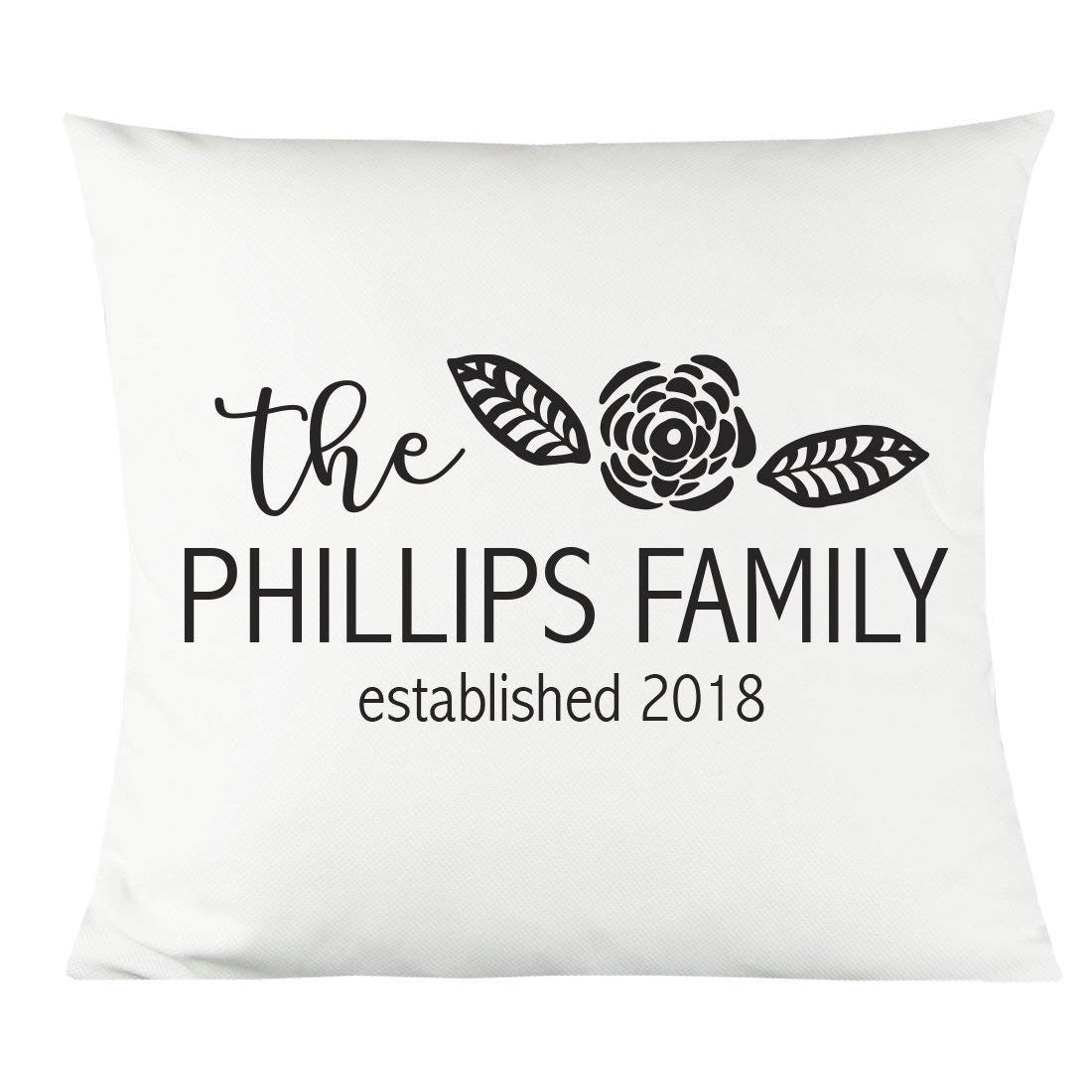 Personalized Family with Date 14"x14" Decorative Throw