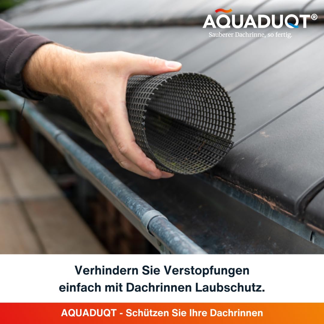 Dachrinnen Laubschutz - Laubschutzgitter für Regenrinne - Dachrinnenabdeckung mit 5 Einheiten à 100 cm (5 Meter) - Größe XL (15-20cm Durchmesser) - UV-beständiges Dachrinnengitter
