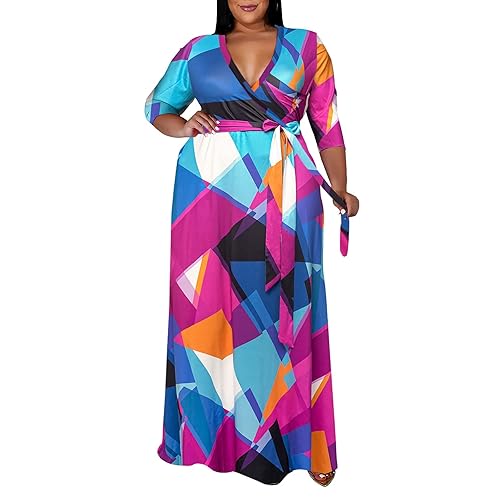 Runwind Plus Size Dresses for Women Floral Maxi Dress Flowy