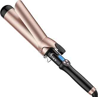 IKV 2 Inch Extra Long Barrel Curling Iron for Long Hair, Large Barrel Curling Wand Ceramic Tourmaline Dual Voltage, Gold