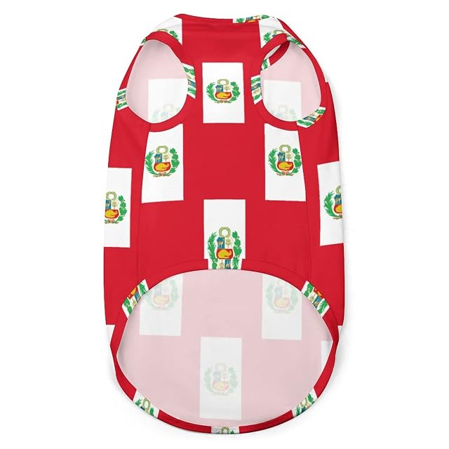 Foto 2 de 6 de Bandera de Perú Ropa para Mascotas Gato Perro Mascota Chaleco Abrigo cálido Camisa