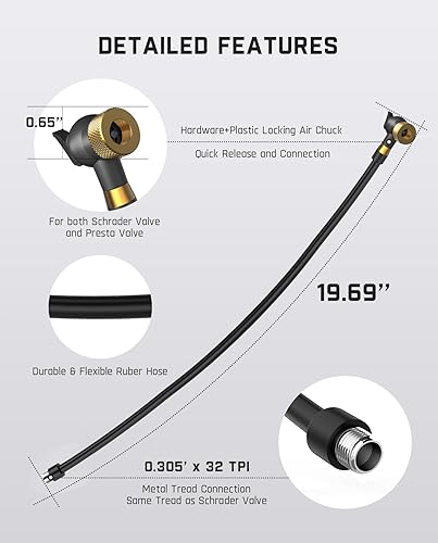 Miniatura 8 de Fanttik Adaptador de manguera de bomba de aire e inflador de neumáticos X9 Pro Compresor de aire portátil