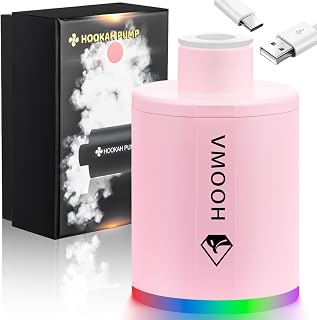 Hookah Pump Electric Hookah Starter With 1300 mAh Rechargeable Battery Led Light Portable Charcoal Stater Burner Helper Shisha Hookah Accessories (Pink)