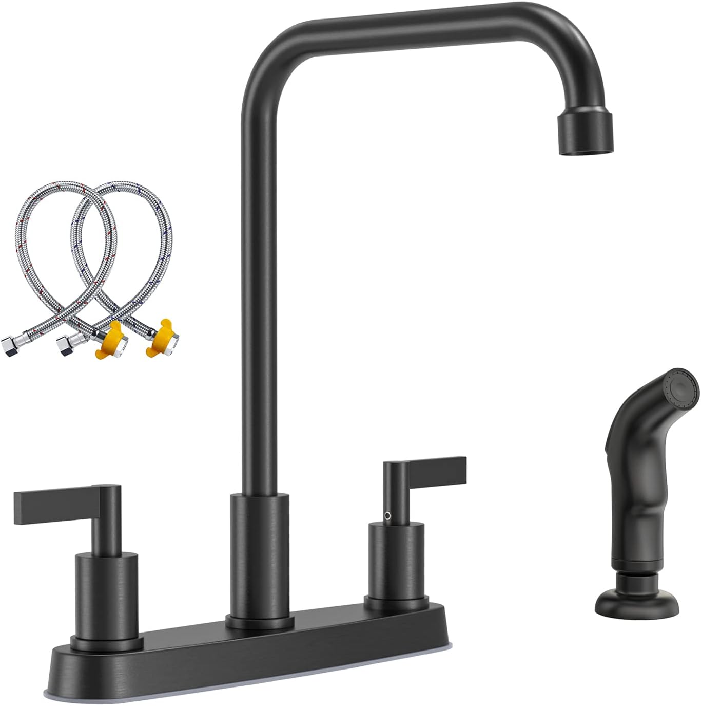 Kitchen Faucet with Sprayer,GOWIN Black Kitchen Faucet,2 Handle Kitchen