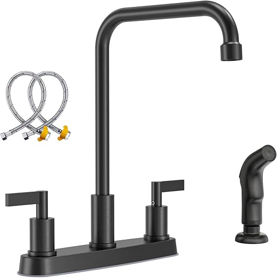 Kitchen Faucet with Sprayer,GOWIN Black Kitchen Faucet,2 Handle Kitchen