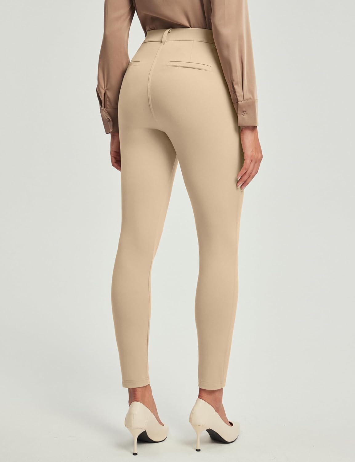 IUGA Stretchy Work Pants for Women Pull on Dress Pants for Women High Waisted Business Casual Outfits with 2 Pockets - Image 2