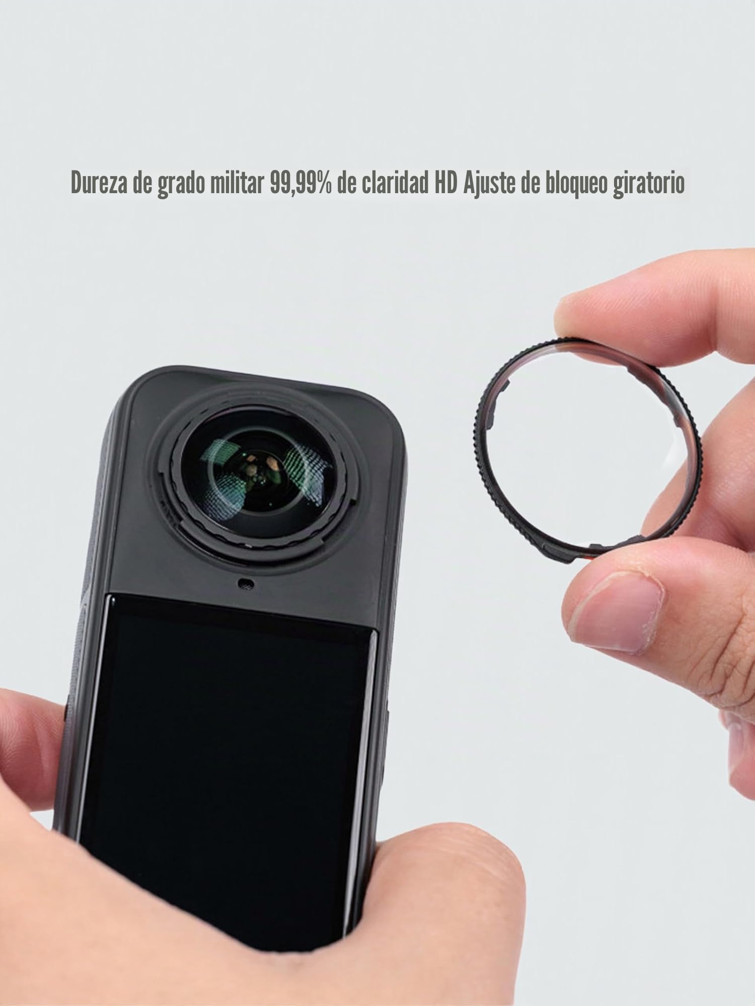 iDaPro Protector de lente para Insta360 X5, Vidrio Templado 9H | Lote de 2 + Caja ABS. Dureza 9H, Antiarañazos, Antiburbujas, HD, 0.33mm Ultrafino. Instalación por rotación. No para X3/X4.