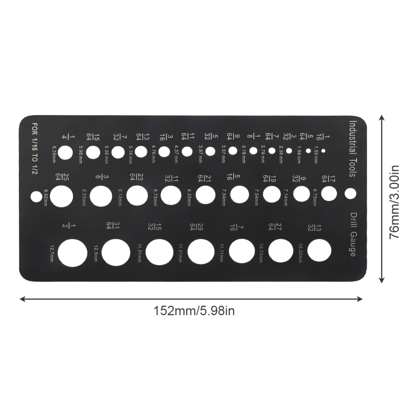 Misuratore Per Trapani A Buchi - Guida In Acciaio Inox Per Misure Frazionarie Da 1/16 A 1/2 - Foto 2