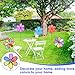 M METERXITY 1-Pack Flower Wind Spinners, 26.8 Inch Cloth Lawn Pinwheels Outdoor Windmills for Party Decorations/Yard/Garden, Flower Pinwheels Toys [Rainbow]