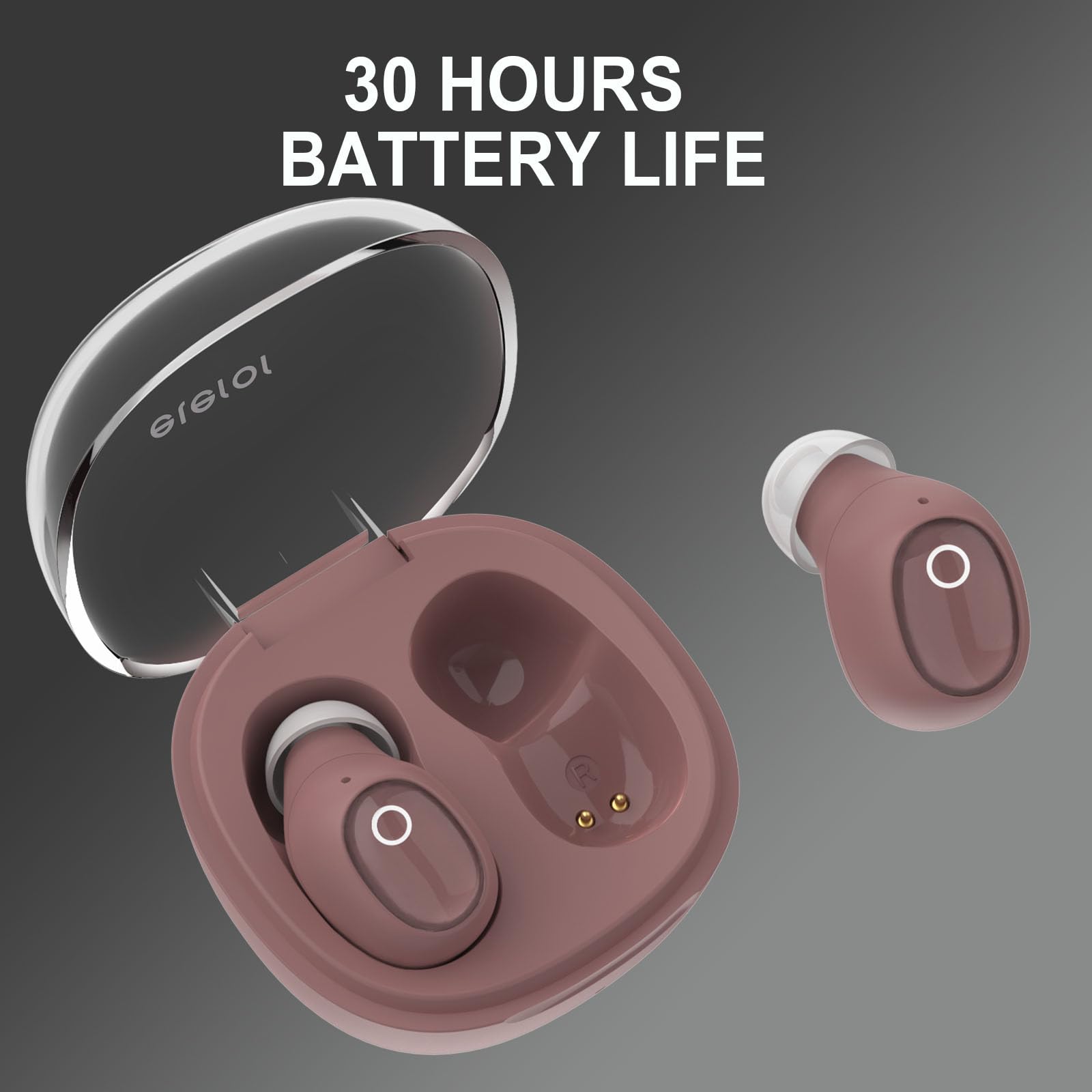 Bezprzewodowe słuchawki douszne do małych kanałów usznych, rozmiar mini, urocze nauszniki Bluetooth dla kobiet, dziewcząt, z 2 mikrofonami z redukcją szumów, dla wyraźnych połączeń, małe