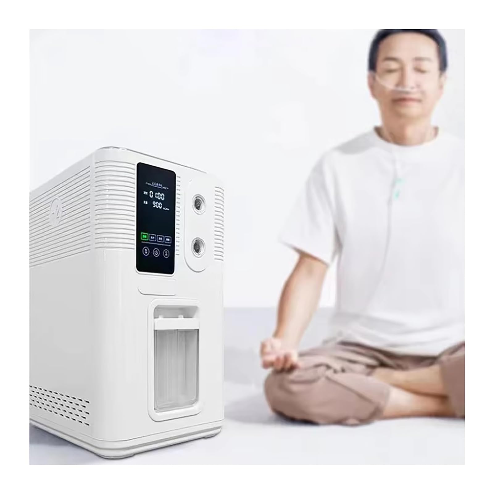 Wasserstoffgenerator für die H2-Inhalation, 99,99% Reiner H2-Inhalator mit Doppelausgang, Wasserstoffwassergerät mit PEM-Technologie, Einstellbarer Durchfluss 1500ml/min