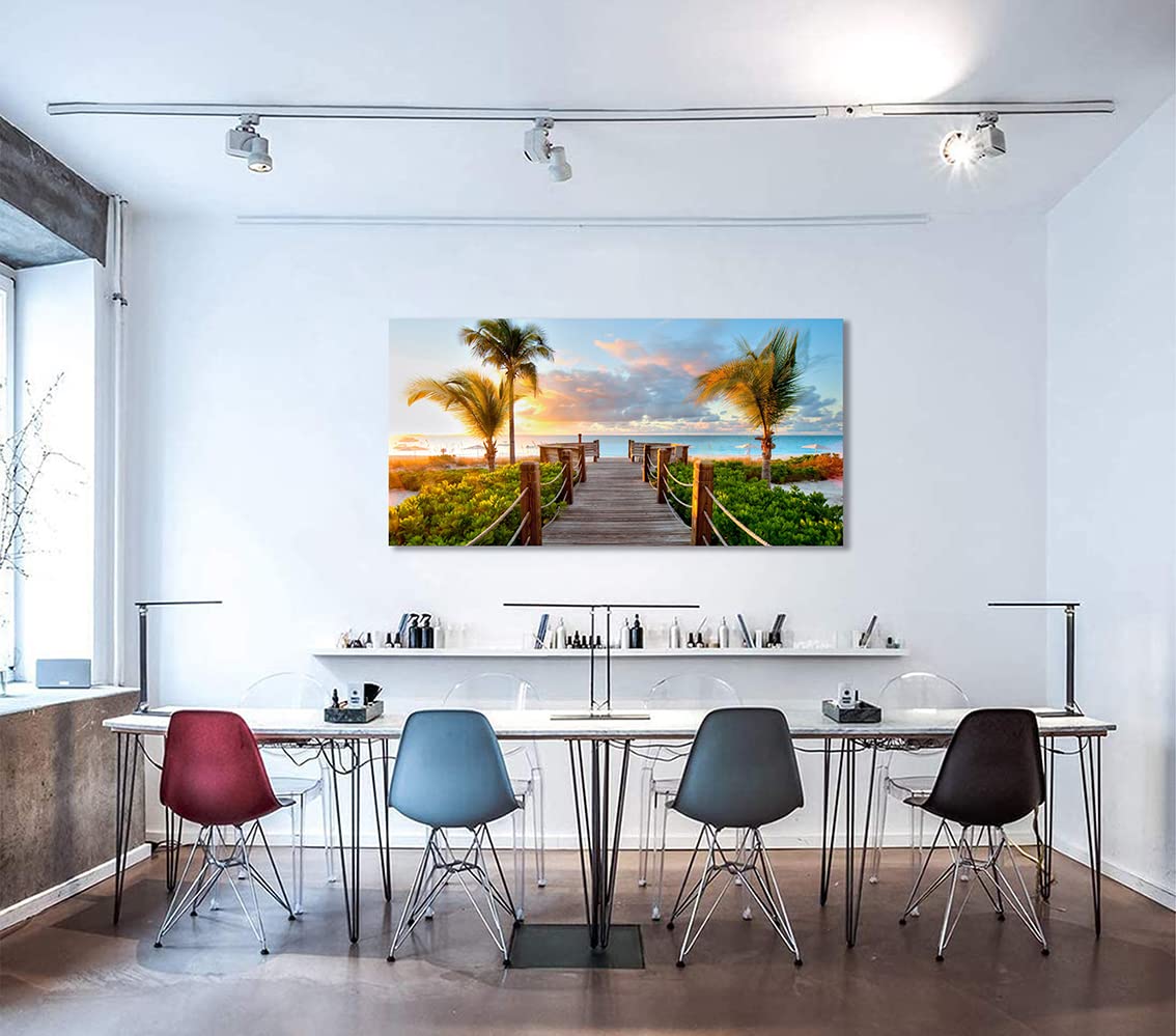 Amazon.co.jp: ポスター アートパネル ヤシ 絵画 海 ハワイ 風景画