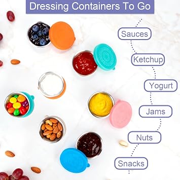 10Pack 1.6 Oz Salad Dressing Containers To Go, Sauce Container with Lids