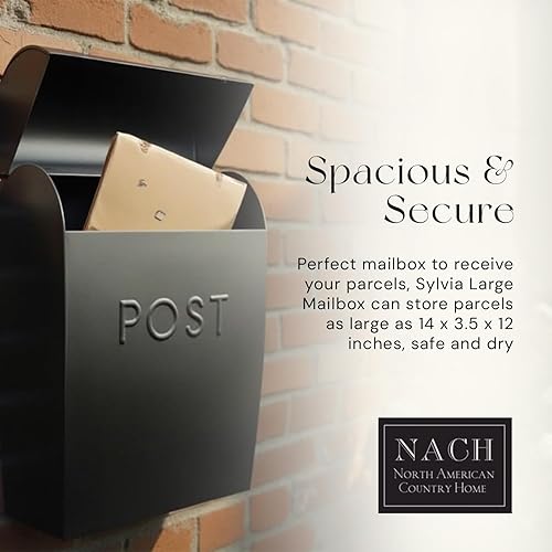 Miniatura 3 de NACH Sylvia Buzón extra grande para paquetes, buzones de correo Euro Post para exteriores, buzón de acero galvanizado resistente al óxido, paquete