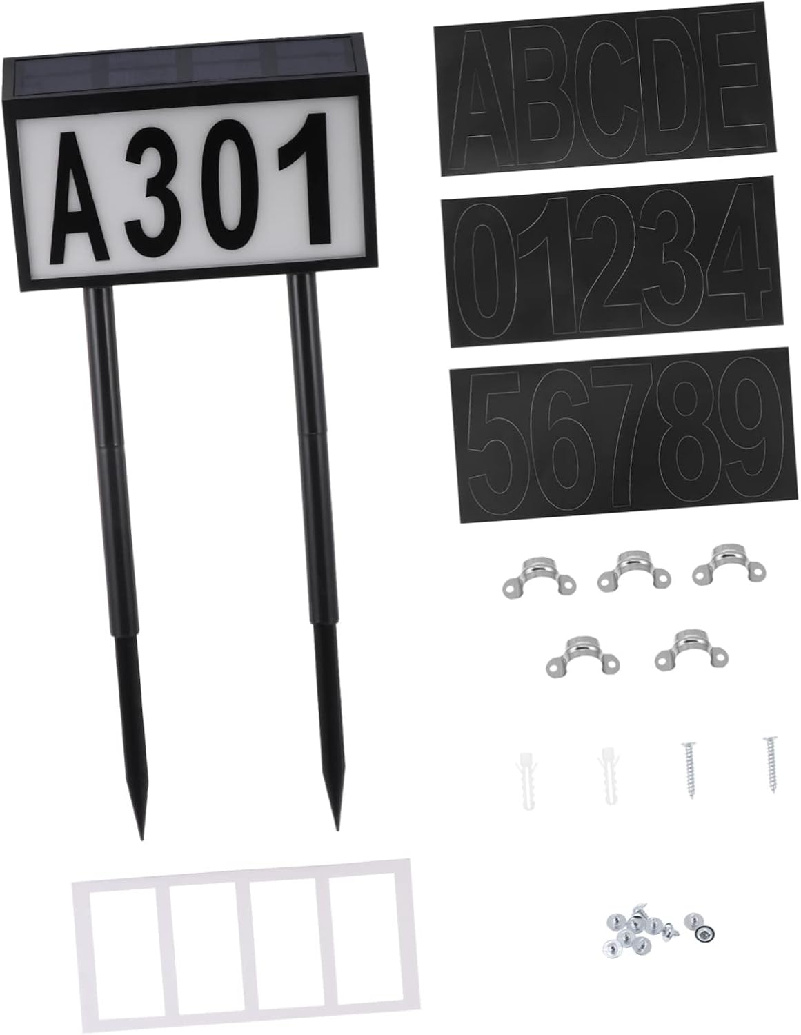 Solar Home Number Light Led Doorplate Sign Letters Numbers Easy Ground Installation