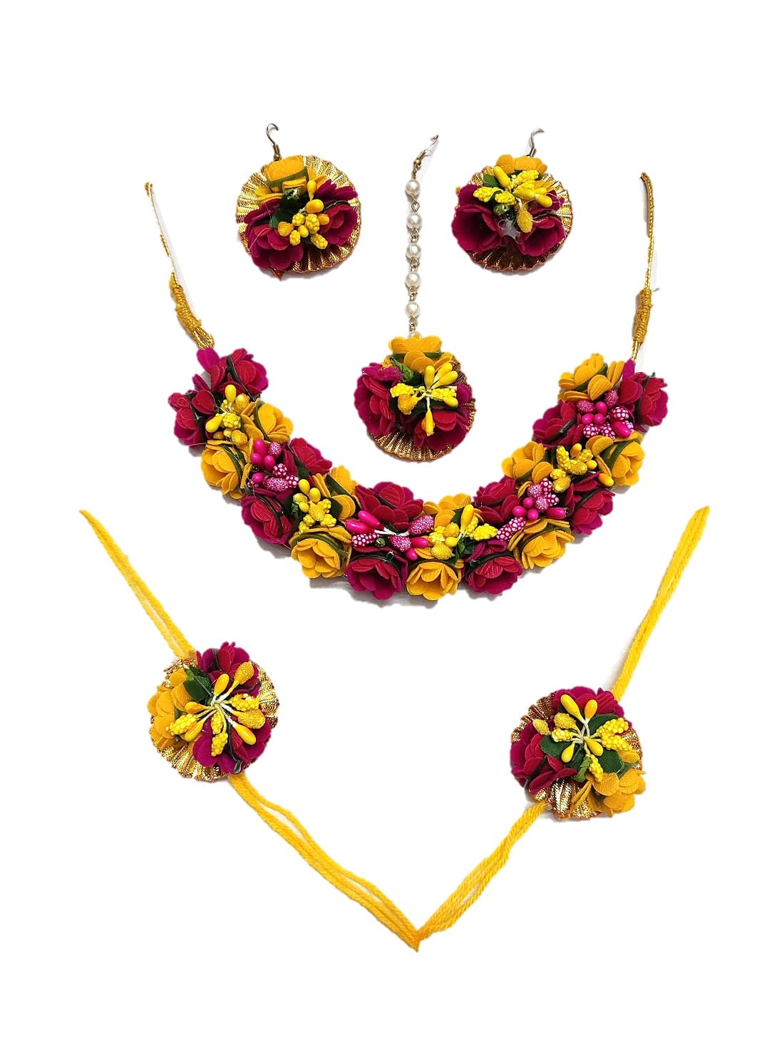 K&K KREATION PINK AND YELLOW FLOWER JEWELERY (B0B75DSH4M) Amazon Price History, Amazon Price Tracker