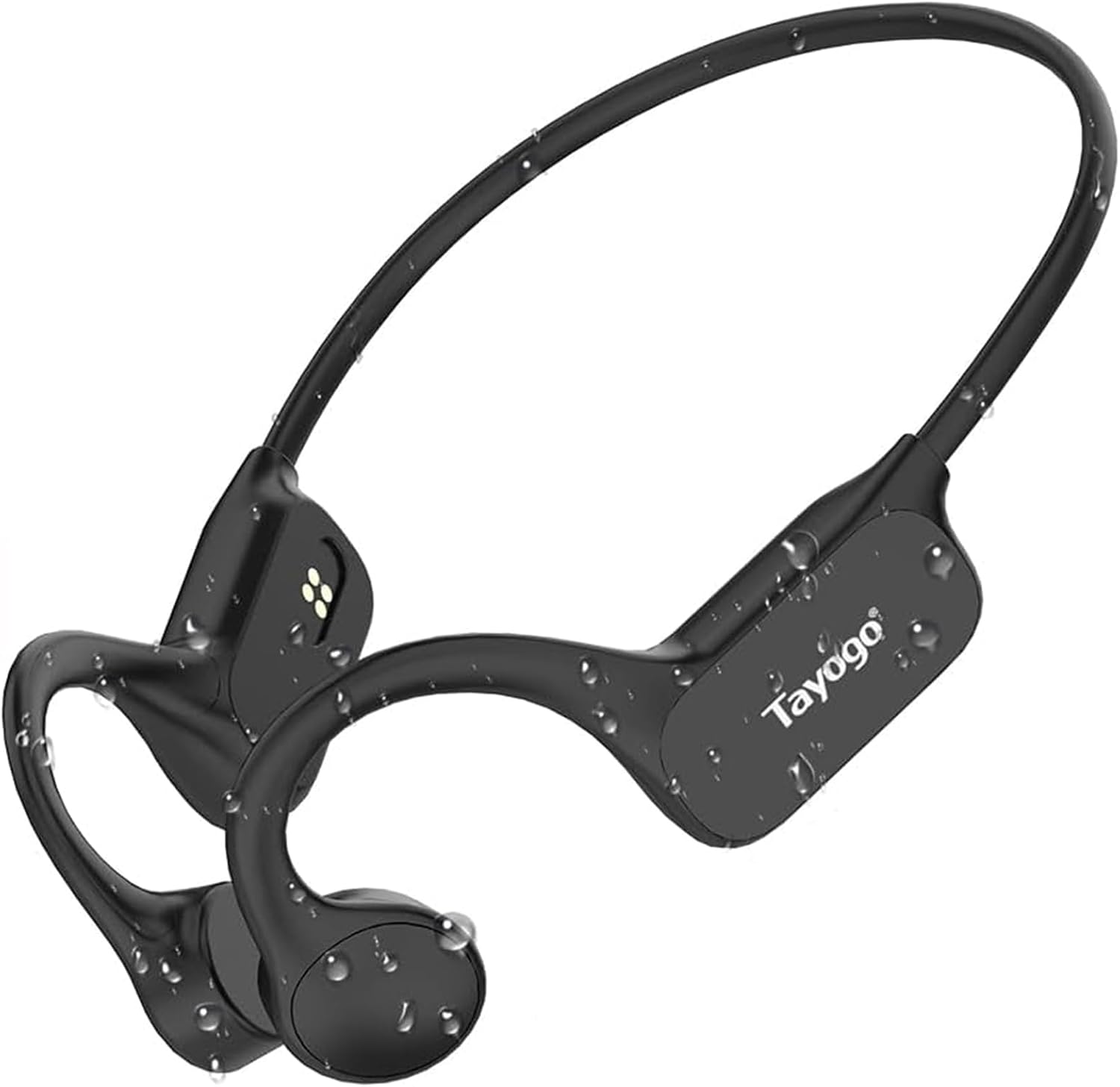 Tayogo IPX8 Waterproof Bone Conduction Bluetooth Headphones – Open-Ear 3-in-1 Bluetooth + FM + Receiver, 15H Playtime, Swim/Running/Cycling Wireless Headset,Compatible T6 Transmitter