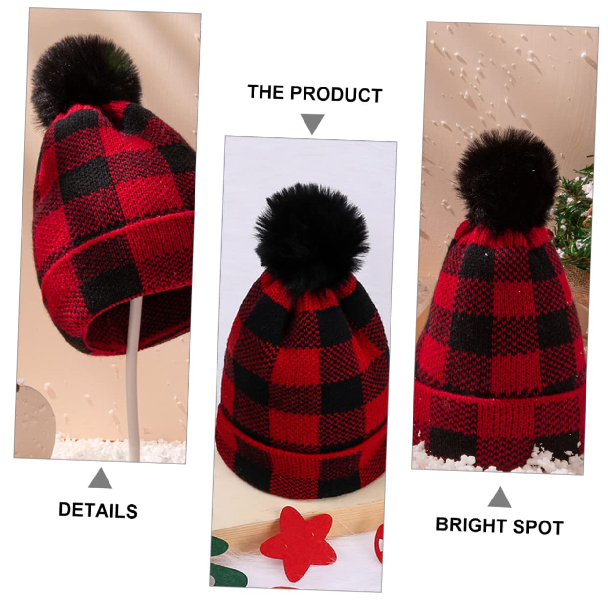 Holibanna Classic Christmas Santa Hat for Boys and Girls Knitted Hedging Soft Comfortable One Size Fits Red